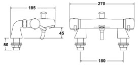 Thermostatic Bath Shower Mixer Tap With Shower Kit. additional image