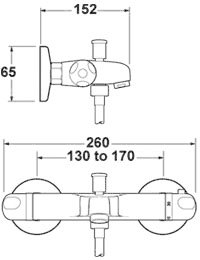 Wall Mounted Thermostatic Bath Shower Mixer Tap. additional image