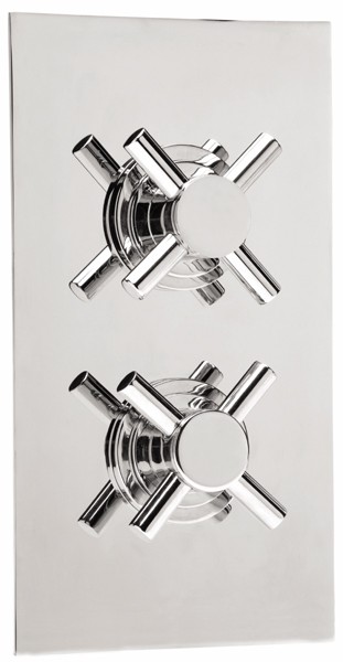 1/2" Twin Concealed Thermostatic Shower Valve (Chrome). additional image