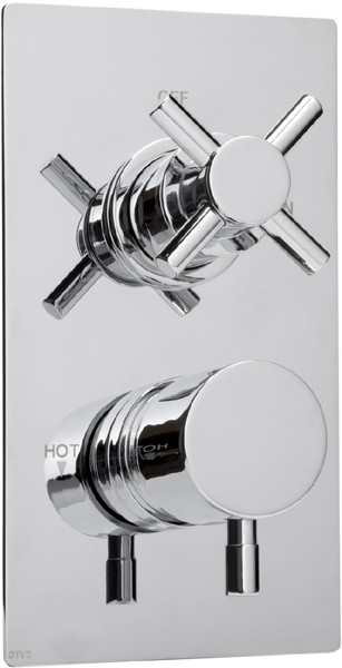 Thermostatic TMV2 1/2" Twin Concealed Shower Valve (Chrome). additional image