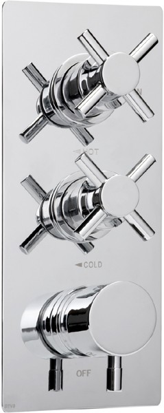Thermostatic TMV2 1/2" Triple Concealed Shower Valve (Chrome). additional image
