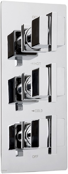 Thermostatic TMV2 1/2" Triple Concealed Shower Valve (Chrome). additional image