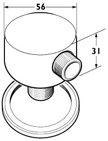 Round Union Elbow For Concealed Shower (Chrome). additional image