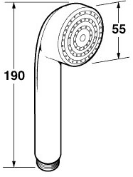 Rombo Single Function Shower Handset (White). additional image