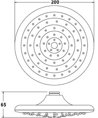 8" Shower Head With Swivel Joint (Chrome). additional image