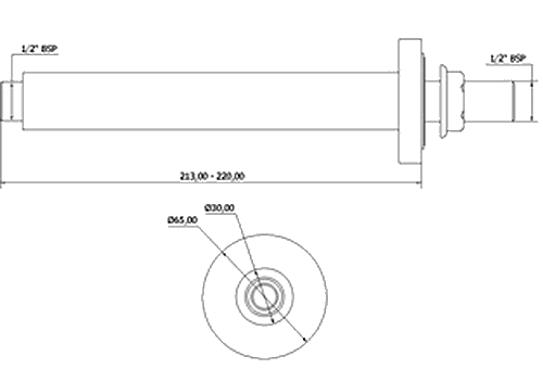 200mm Round Ceiling Mounting Arm (Chrome). additional image