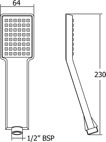 Single Mode Square Shower Handset (Chrome). additional image