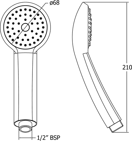 Single Mode Shower Handset (Chrome). additional image