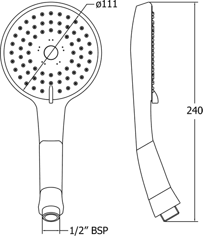 3 Mode Shower Handset (Chrome). additional image