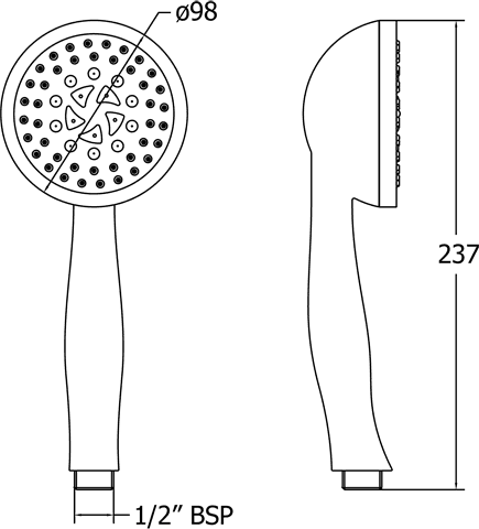 5 Mode Shower Handset (Chrome). additional image