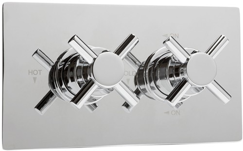 Thermostatic TMV2 1/2" Twin Concealed Shower Valve (Chrome). additional image