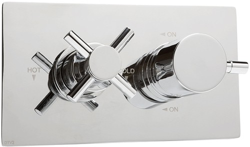 Thermostatic TMV2 1/2" Twin Concealed Shower Valve (Chrome). additional image