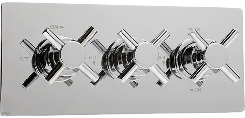 Thermostatic TMV2 1/2" Triple Concealed Shower Valve (Chrome). additional image