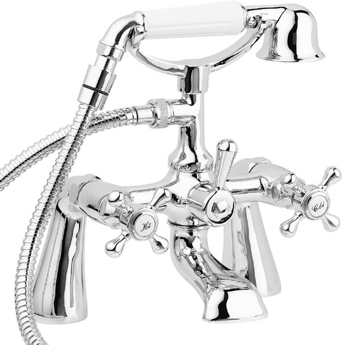 Bath Shower Mixer Tap With Shower Kit (Chrome). additional image