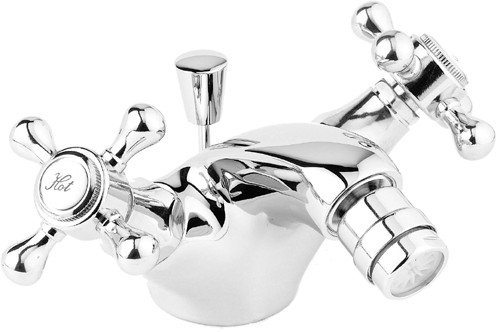 Mono Bidet Mixer Tap With Pop Up Waste (Chrome). additional image