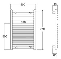 Curved Towel Rail (White). 500x770mm. 1369 BTU. additional image