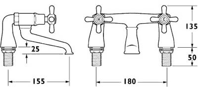 Bath Filler Tap (Chrome). additional image