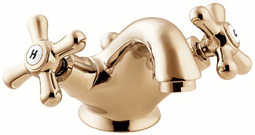 Mono Basin Mixer Tap With Pop Up Waste (Gold). additional image