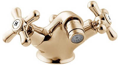 Mono Bidet Mixer Tap With Pop Up Waste (Gold). additional image