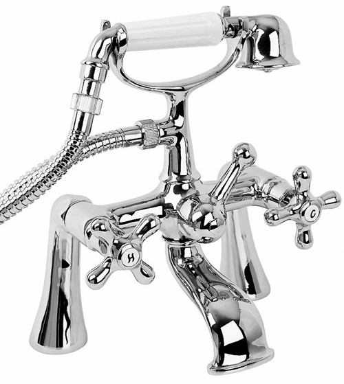 Bath Shower Mixer Tap With Shower Kit (Chrome). additional image