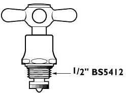 Conversion Tap Heads Kit With Pair Of Gold Handles. BS5412. additional image