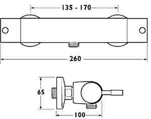 Vision Bar Thermostatic Shower Valve. additional image