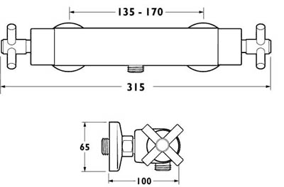 Vista Bar Thermostatic Shower Valve. additional image