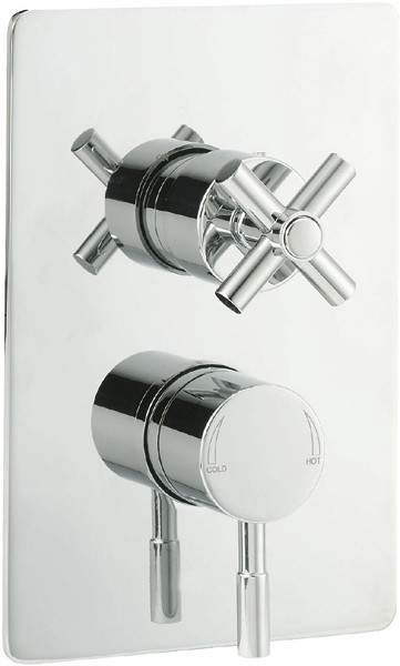 1/2" Twin Concealed Thermostatic Shower Valve (Chrome). additional image