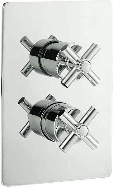 1/2" Twin Concealed Thermostatic Shower Valve (Chrome). additional image