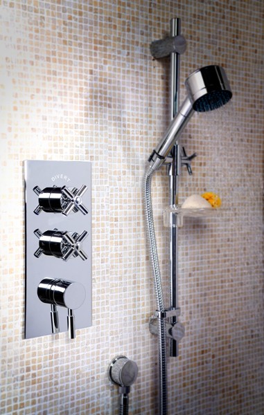 1/2" Triple Concealed Thermostatic Shower Valve (Chrome). additional image