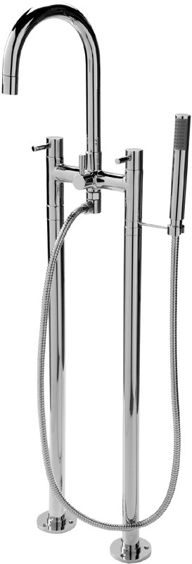 Bath Shower Mixer With Stand Pipes And Shower Kit. additional image