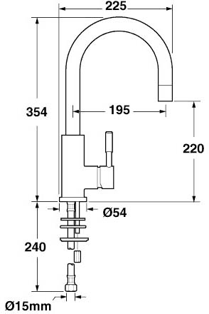 Vision Monoblock Kitchen Sink Mixer with Arched Spout. additional image