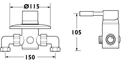 Modern Manual Concealed Shower Valve (Chrome). additional image