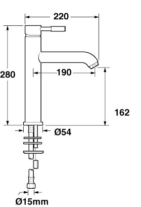 Vision Monoblock High Rise Sink Mixer. additional image