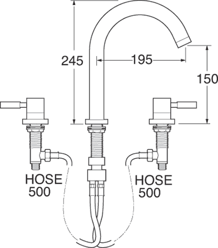 3 Hole Bath Filler Tap. additional image