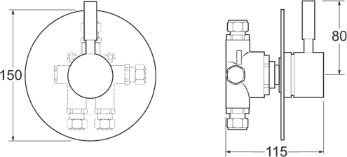 5 Way Shower Diverter (Chrome). additional image