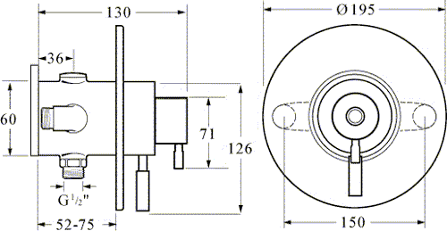 TMV2 Thermostatic Concealed Shower Valve (Chrome). additional image