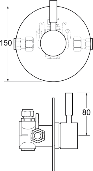 Thermostatic Shower Blending Valve (Chrome). additional image