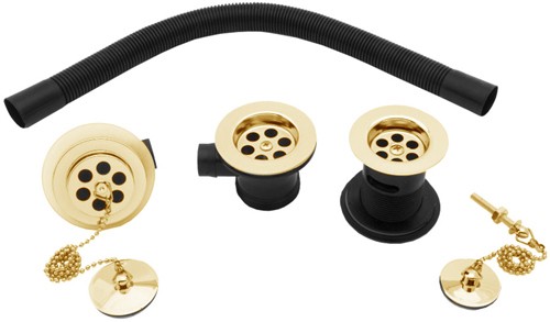 Basin And Bath Waste Set (Gold). additional image