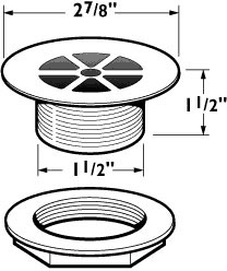 1 1/2" Shower Waste With 2 7/8" Flange (Chrome). additional image