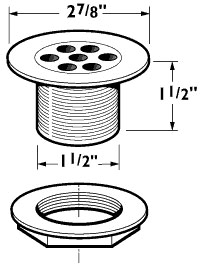 1 1/2" Shower Waste With 2 7/8" Flange (Chrome). additional image