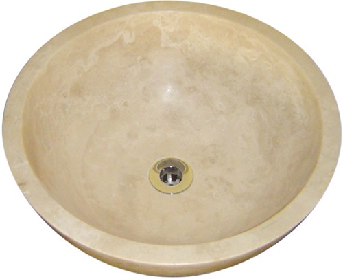 Travertine stone free-standing basin.  400x165mm. additional image