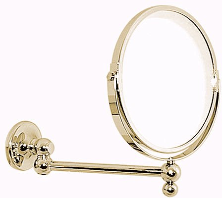 Swivel-Arm Shaver Mirror. 195mm round (Gold). additional image