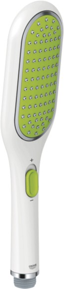 Eco Water Saving Shower Handset (White & Green). additional image