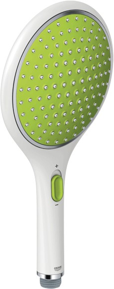 Solo Water Saving Shower Handset (White & Green). additional image
