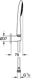 Solo Water Saving Shower Handset, Hose & Bracket. additional image