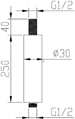 250mm Shower Arm. Ceiling Mounting. (Chrome). additional image