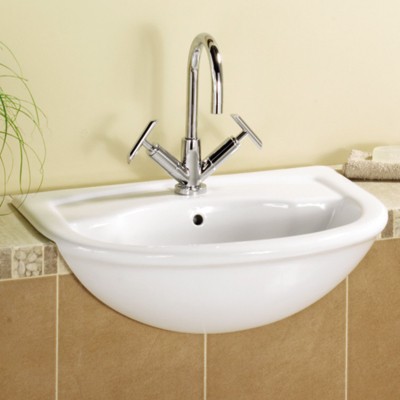 Semi Recessed Basin (1 Tap Hole).  Size 545x470mm. additional image