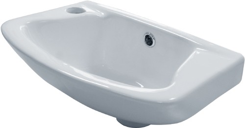 Wall Hung Basin & Brackets (1 Tap Hole).  Size 460x280mm. additional image