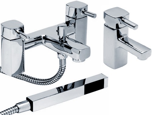Basin & Bath Shower Mixer Tap Set (Free Shower Kit). additional image